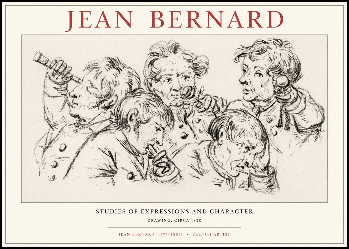 Jean Bernard Studies of Expressions and Character No1 - Plakát