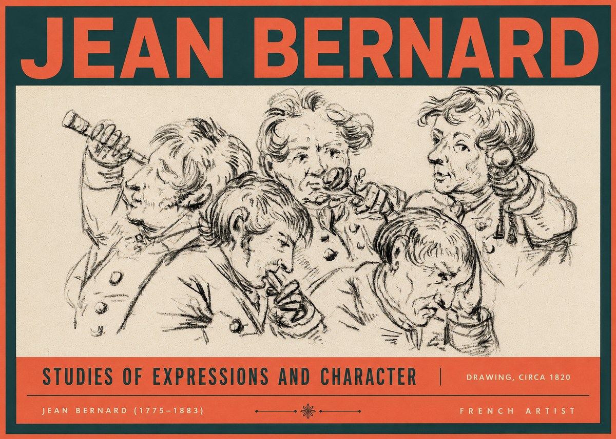 Jean Bernard Studies of Expressions and Character No2 - Plakát