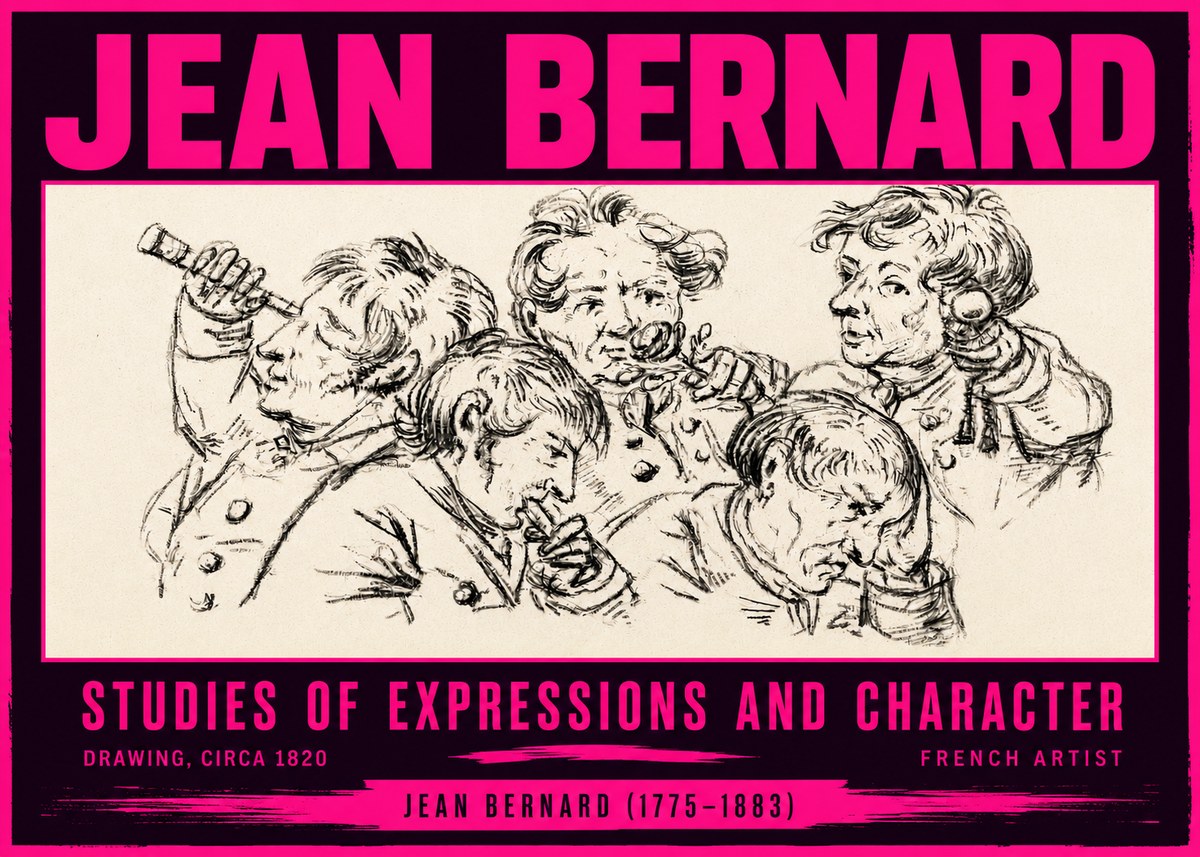 Jean Bernard Studies of Expressions and Character No4 - Plakát