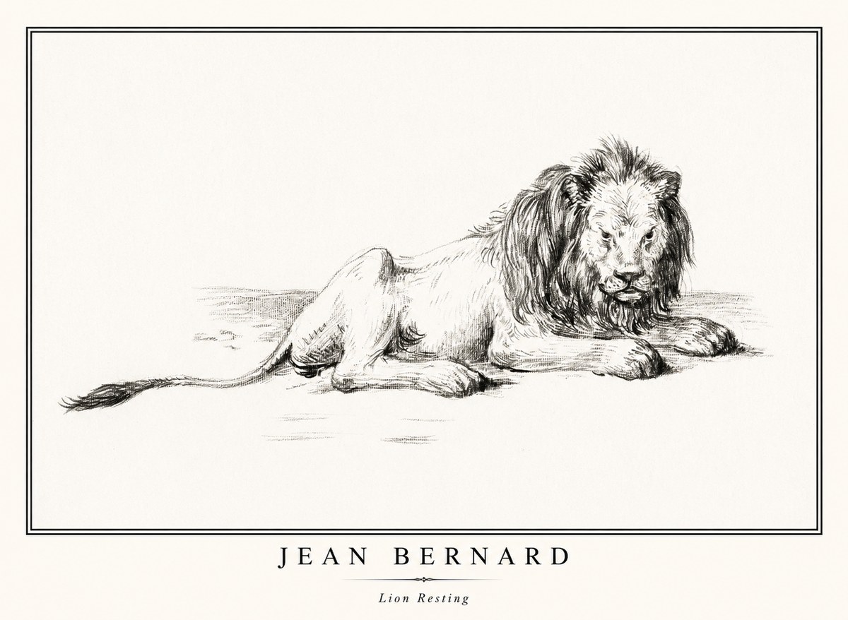 Jean Bernard Lion Resting No1 - Plakát