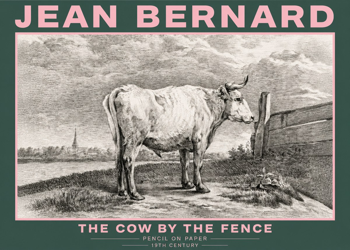Jean Bernard Study of a Cow XV No5 - Plakát