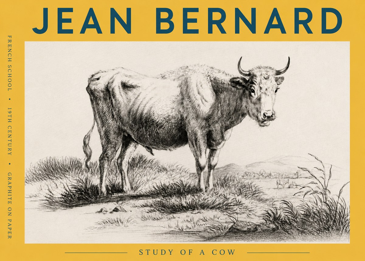 Jean Bernard Study of a Cow XVI No6 - Plakát