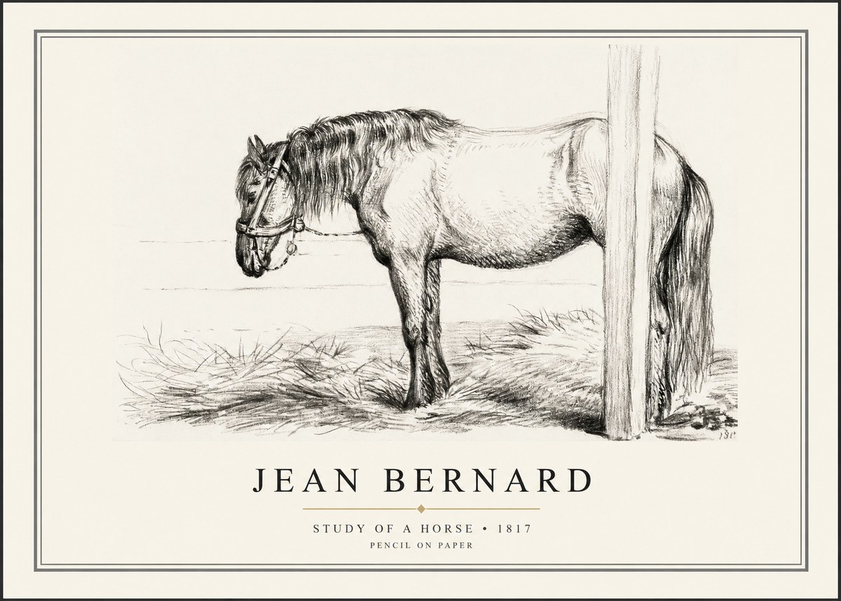 Jean Bernard Study of a Horse XII No1 - Plakát