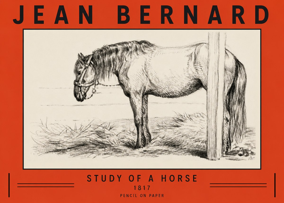 Jean Bernard Study of a Horse XII No3 - Plakát