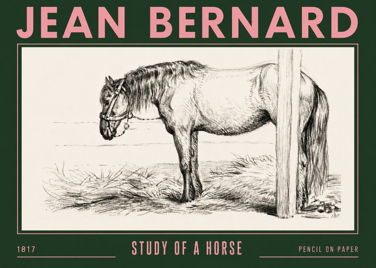 Jean Bernard Study of a Horse XII No4 - Plakát