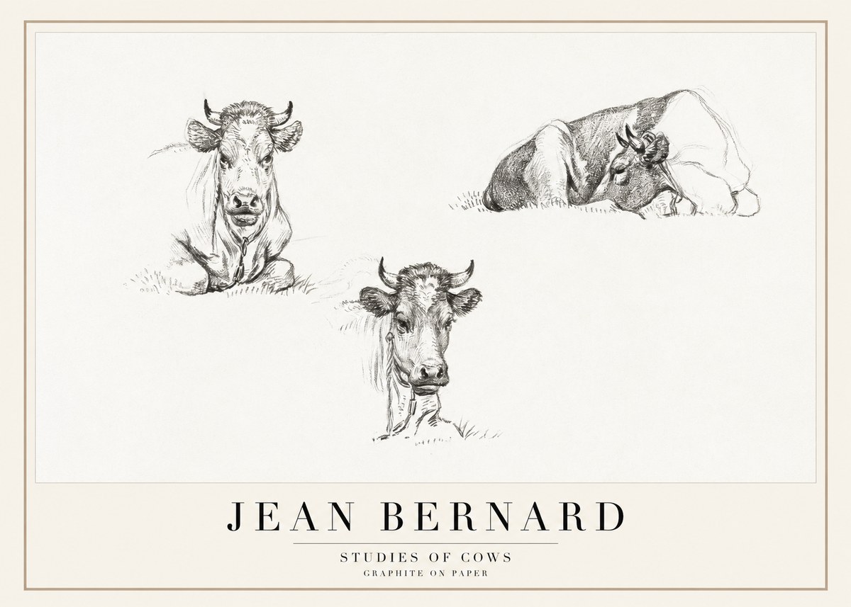 Jean Bernard Studies of Cows II No1 - Plakát