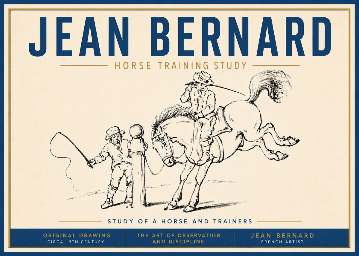 Jean Bernard Horse Training Study No5 - Plakát
