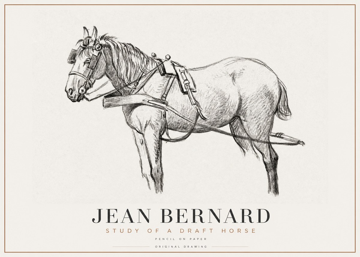 Jean Bernard Study of a Draft Horse I No1 - Plakát