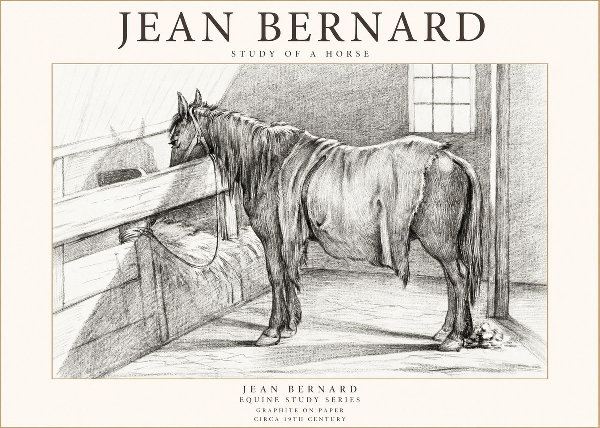 Jean Bernard Study of a Horse XIII No1 - Plakát