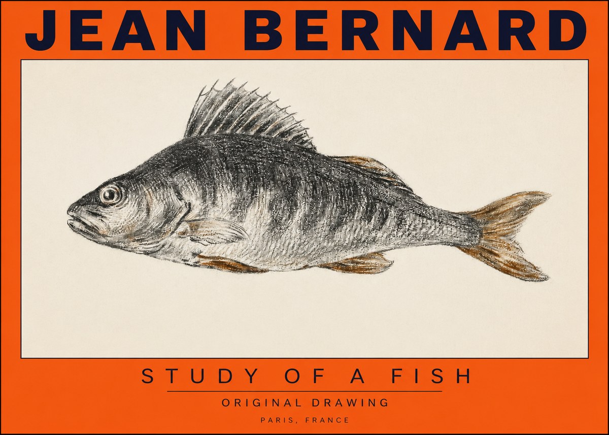 Jean Bernard Study of a Fish IV No2 - Plakát