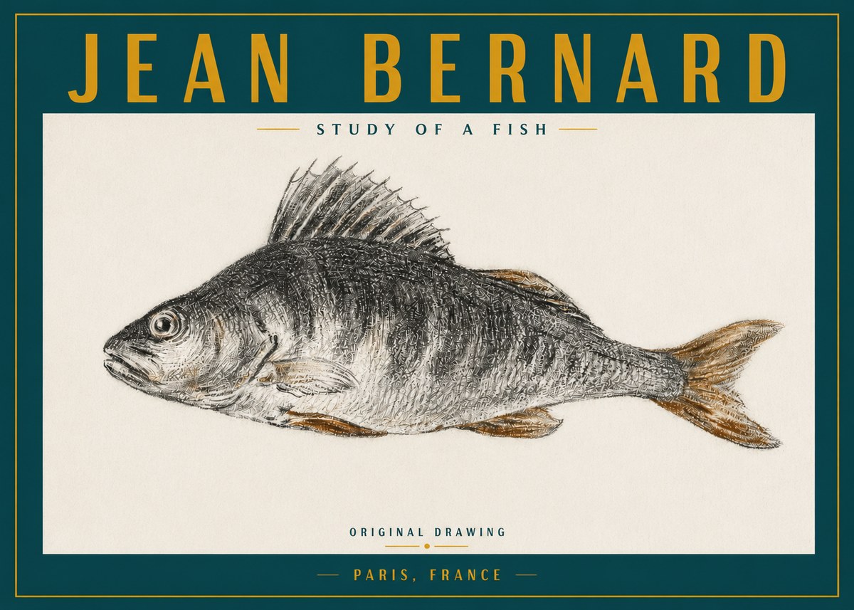 Jean Bernard Study of a Fish IV No3 - Plakát