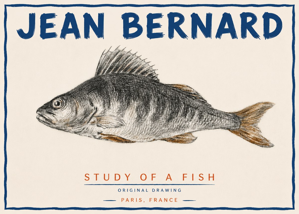Jean Bernard Study of a Fish IV No4 - Plakát