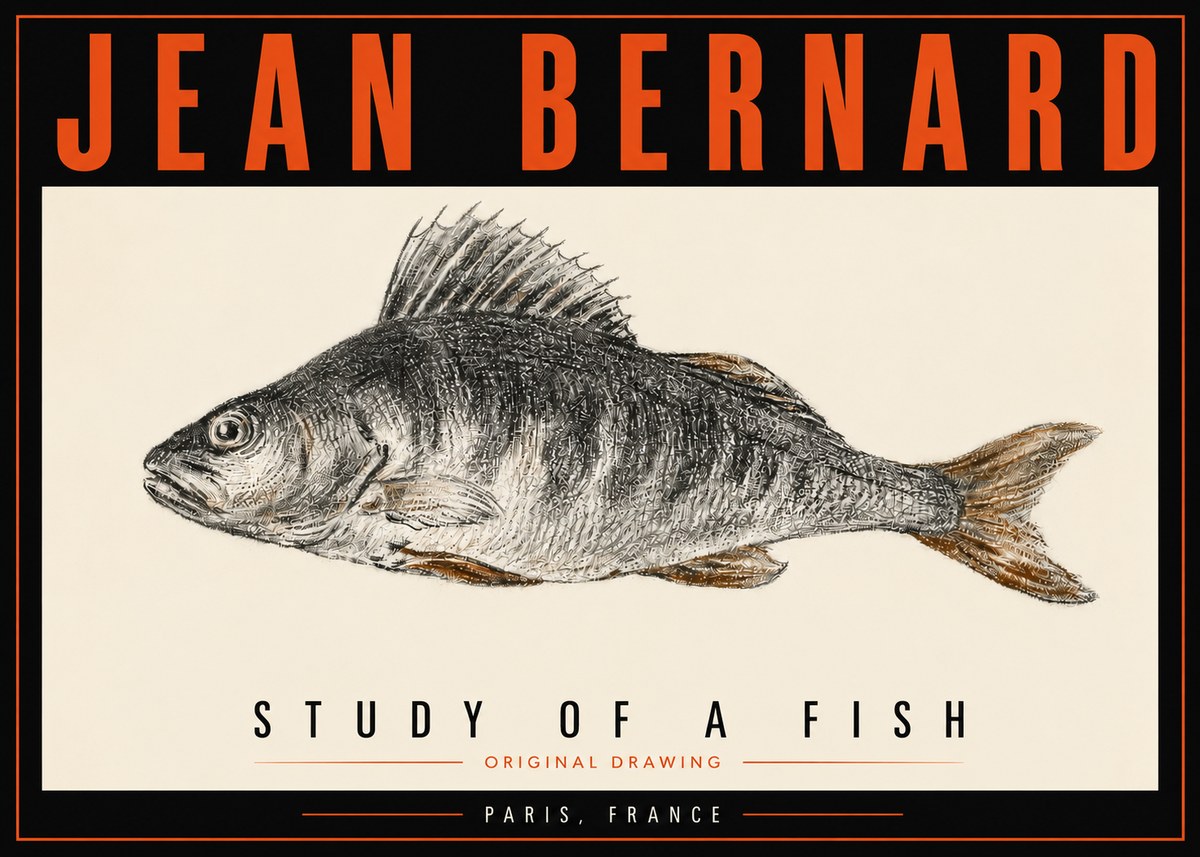 Jean Bernard Study of a Fish IV No5 - Plakát