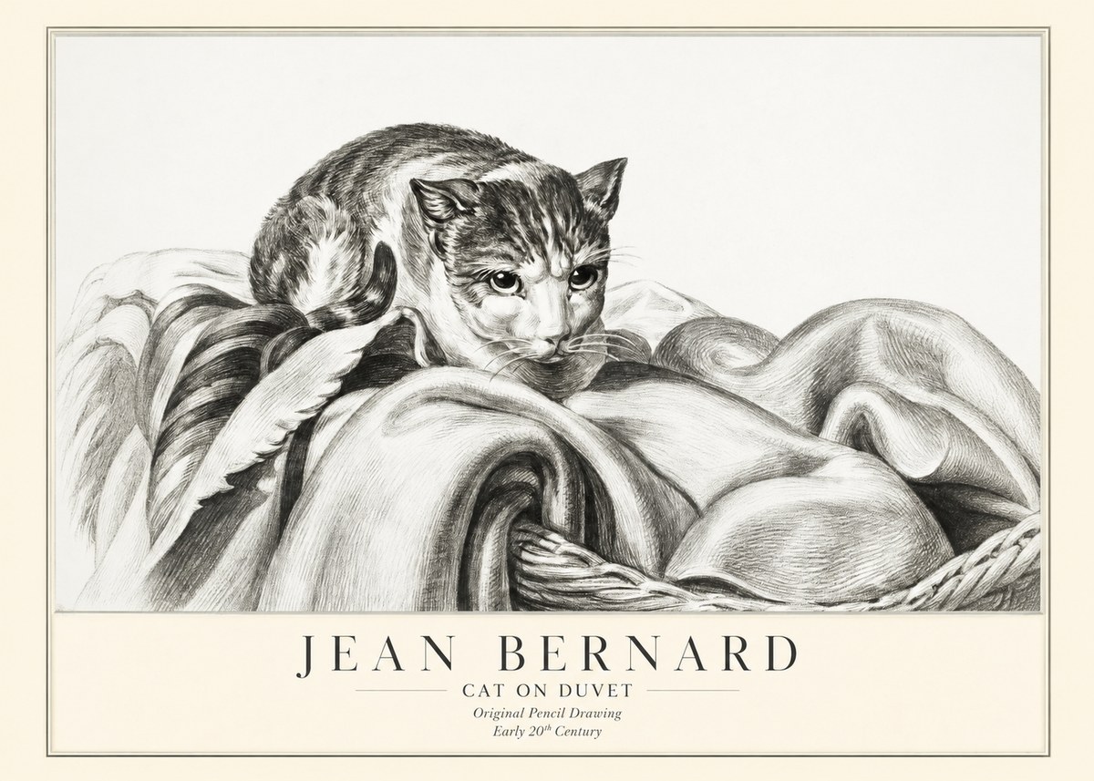 Jean Bernard Cat on a Blanket No3 - Plakát