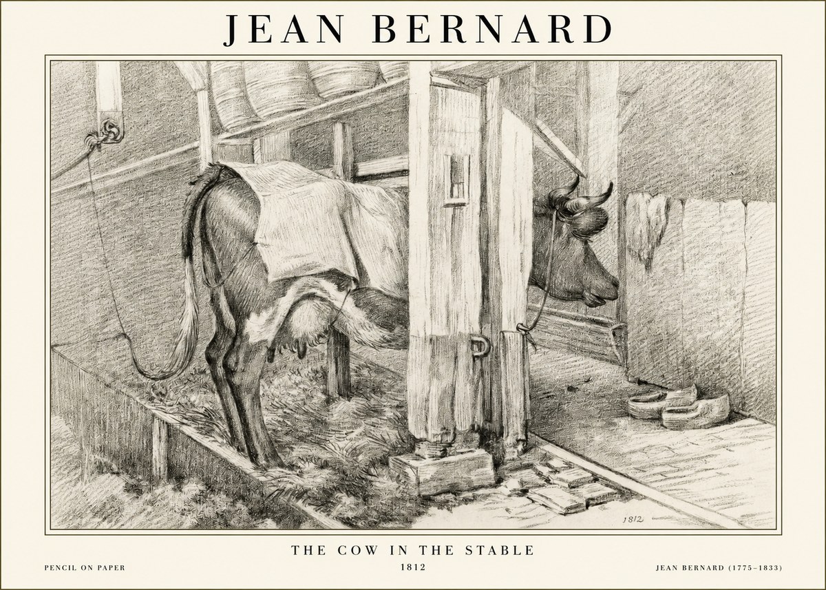 Jean Bernard The Cow in the Stable No1 - Plakát