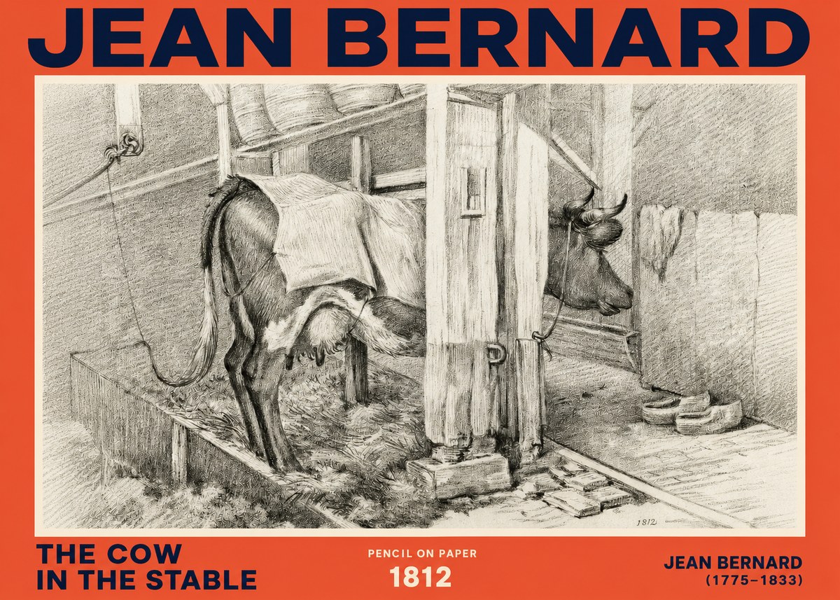 Jean Bernard The Cow in the Stable No2 - Plakát