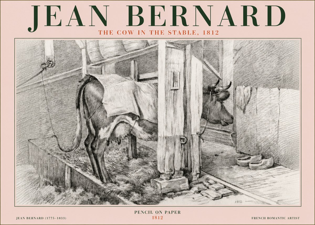 Jean Bernard The Cow in the Stable No3 - Plakát