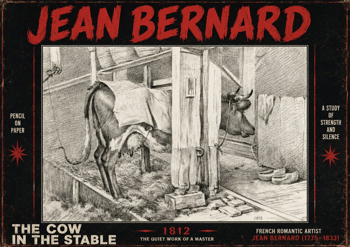 Jean Bernard The Cow in the Stable No4 - Plakát