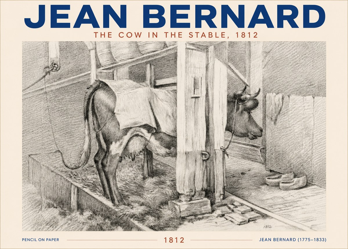 Jean Bernard The Cow in the Stable No5 - Plakát