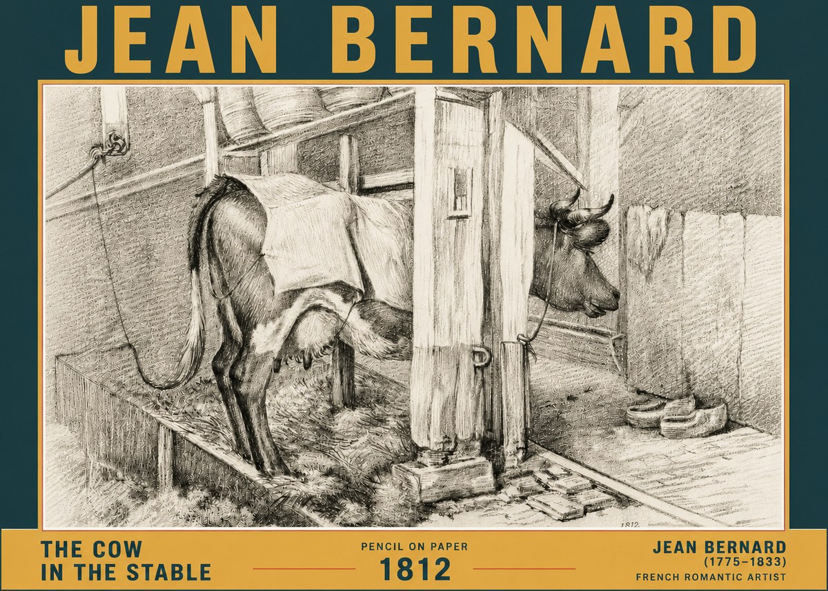 Jean Bernard The Cow in the Stable No6 - Plakát