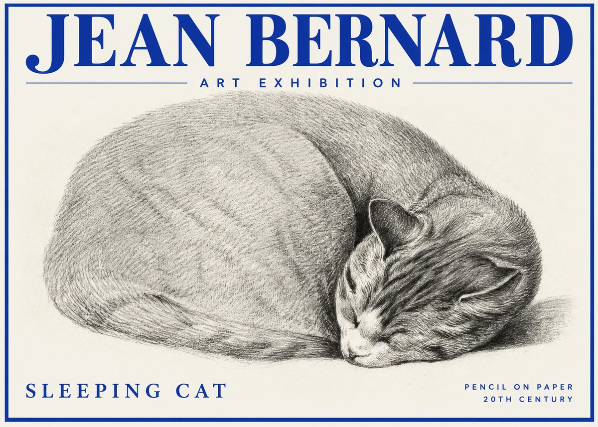 Jean Bernard Sleeping Cat IX No2 - Plakát