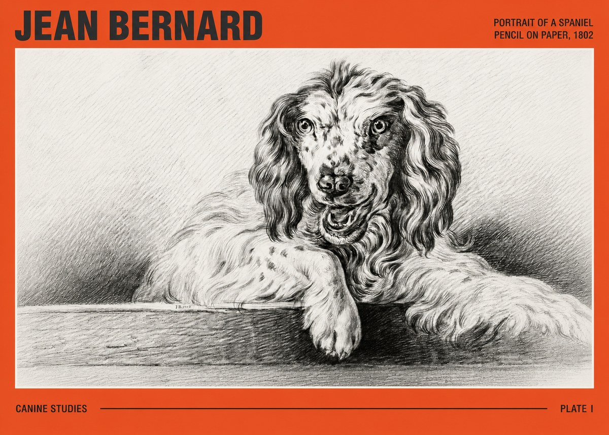 Jean Bernard Portrait of a Spaniel No3 - Plakát