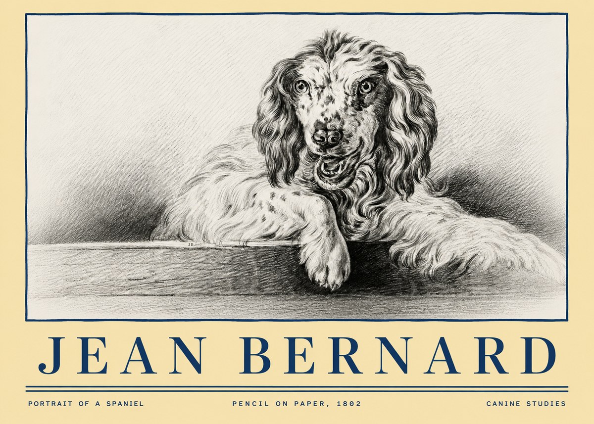 Jean Bernard Portrait of a Spaniel No4 - Plakát