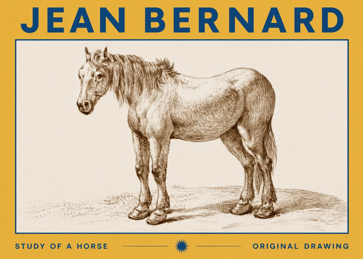 Jean Bernard Study of a Horse XIV No3 - Plakát