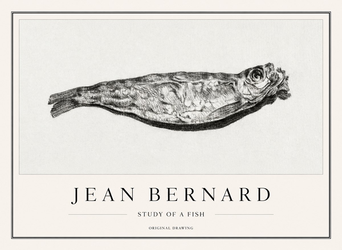 Jean Bernard Study of a Fish V No1 - Plakát