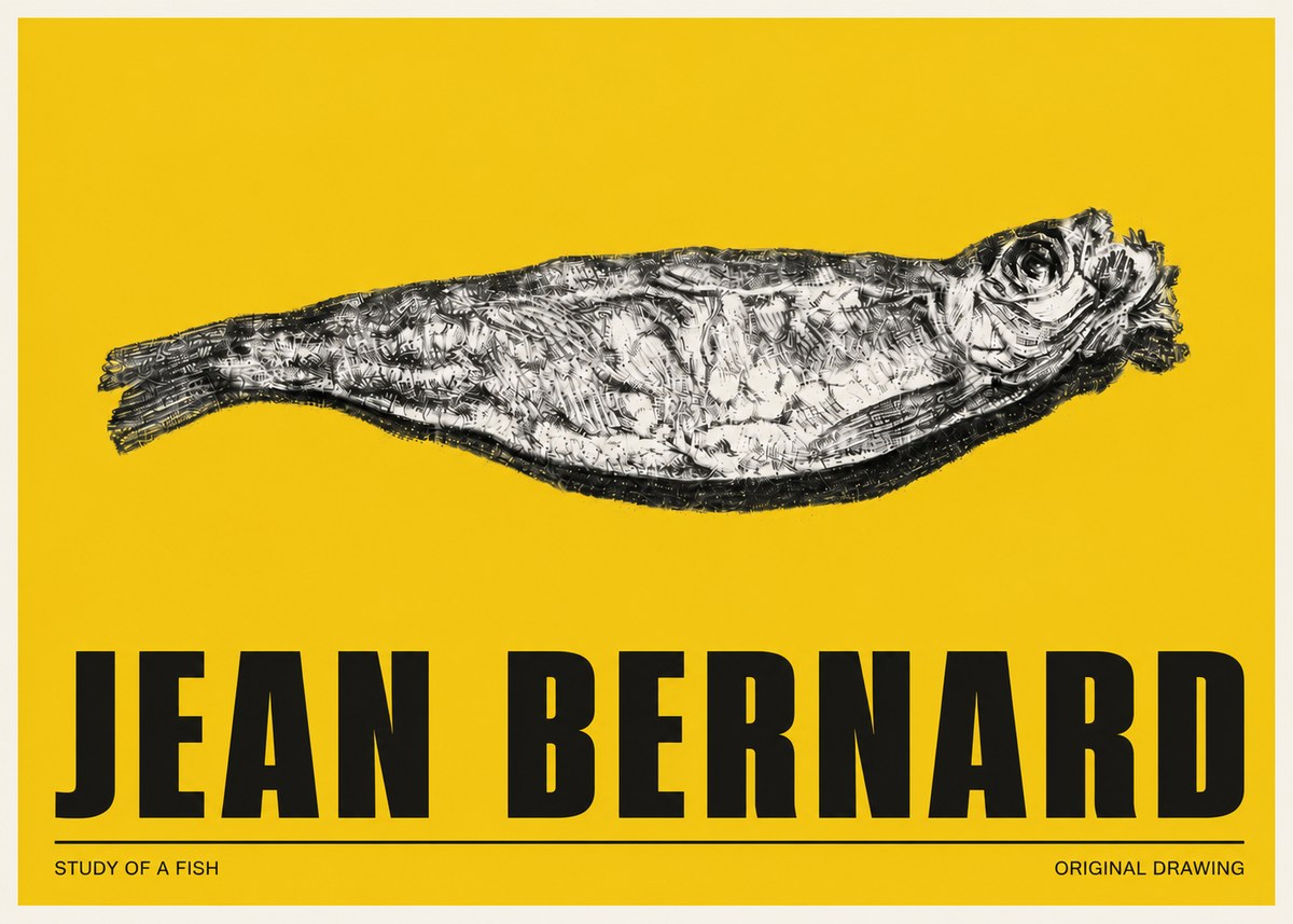 Jean Bernard Study of a Fish V No4 - Plakát