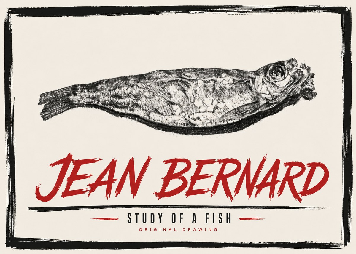 Jean Bernard Study of a Fish V No6 - Plakát