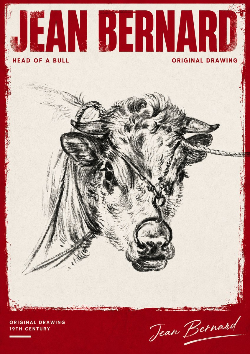 Jean Bernard Head of a Bull No4 - Plakát