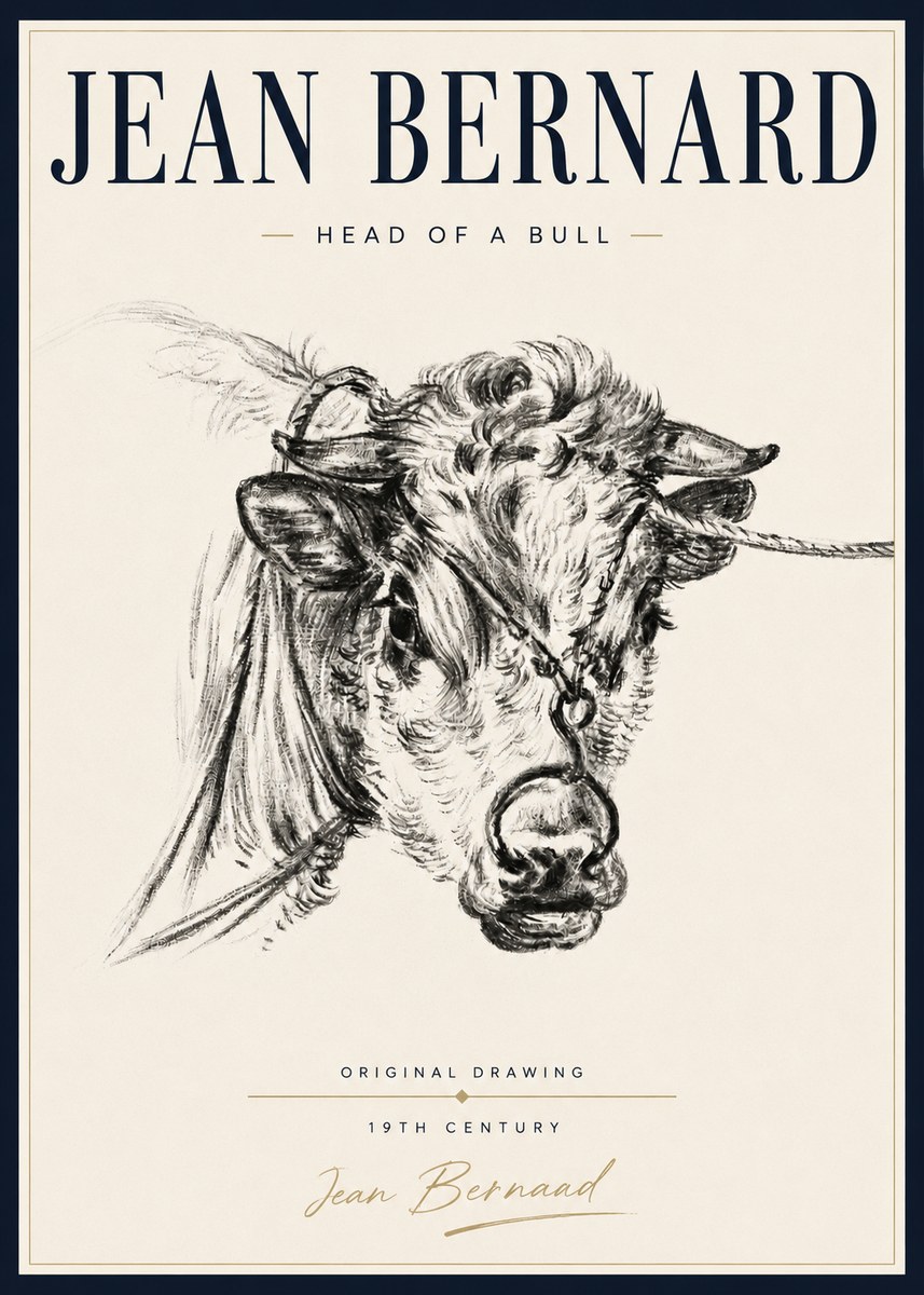 Jean Bernard Head of a Bull No5 - Plakát