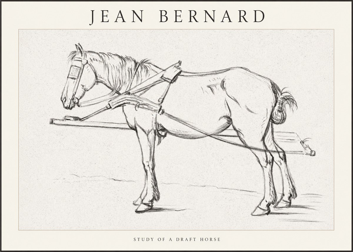 Jean Bernard Study of a Draft Horse II No1 - Plakát