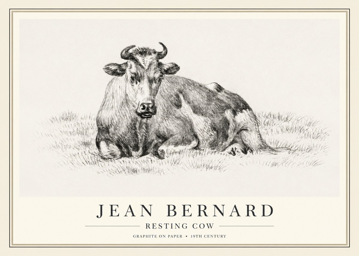 Jean Bernard Resting Cow V No1 - Plakát