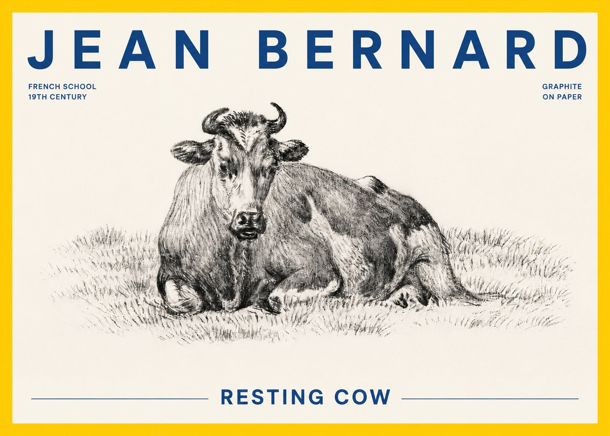 Jean Bernard Resting Cow V No4 - Plakát