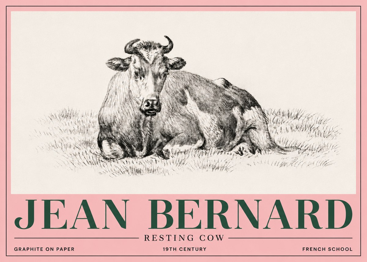 Jean Bernard Resting Cow V No5 - Plakát