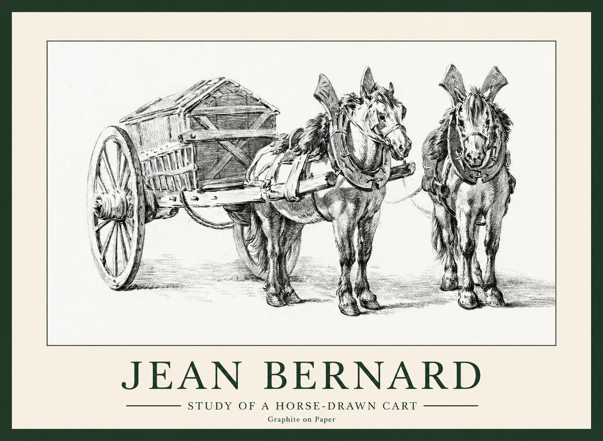 Jean Bernard Horse Team and Cart No2 - Plakát