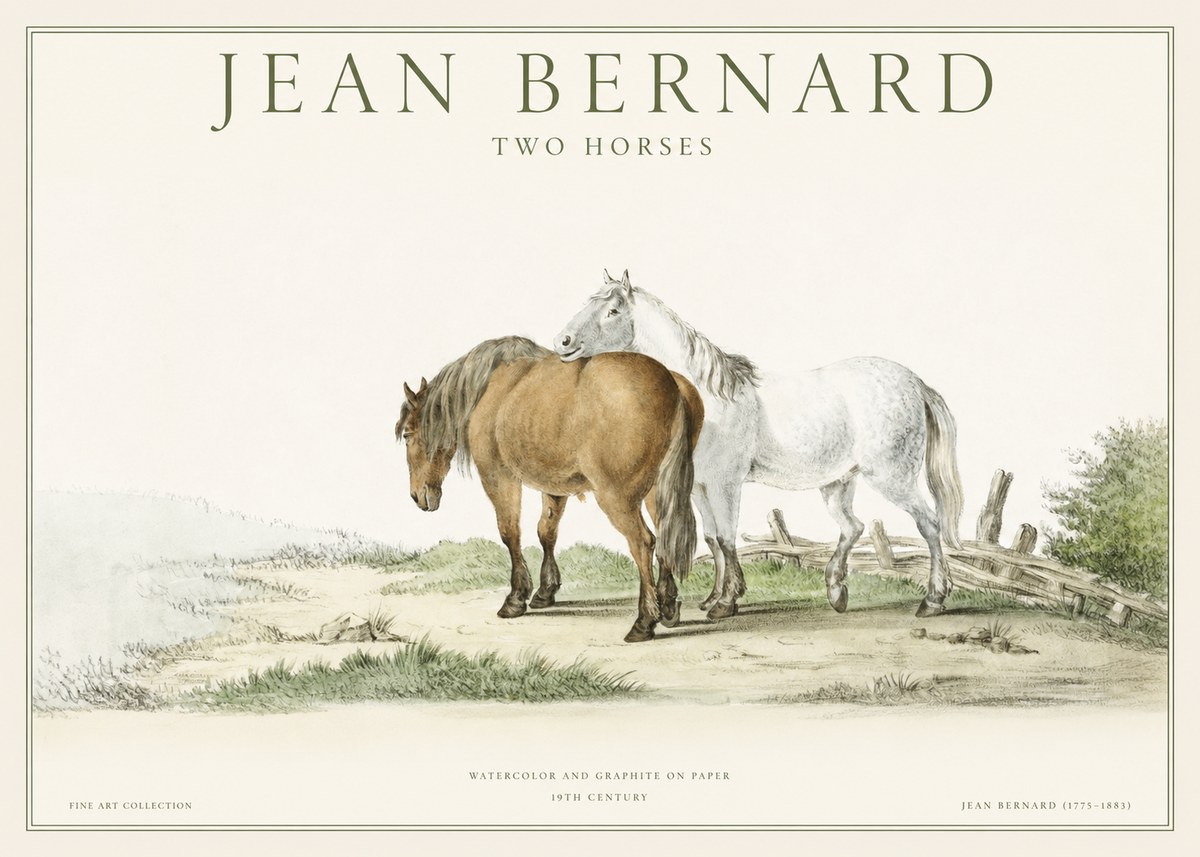 Jean Bernard Two Horses II No1 - Plakát