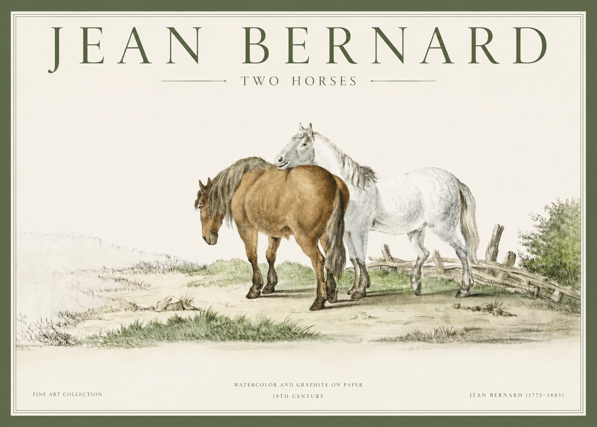 Jean Bernard Two Horses II No3 - Plakát