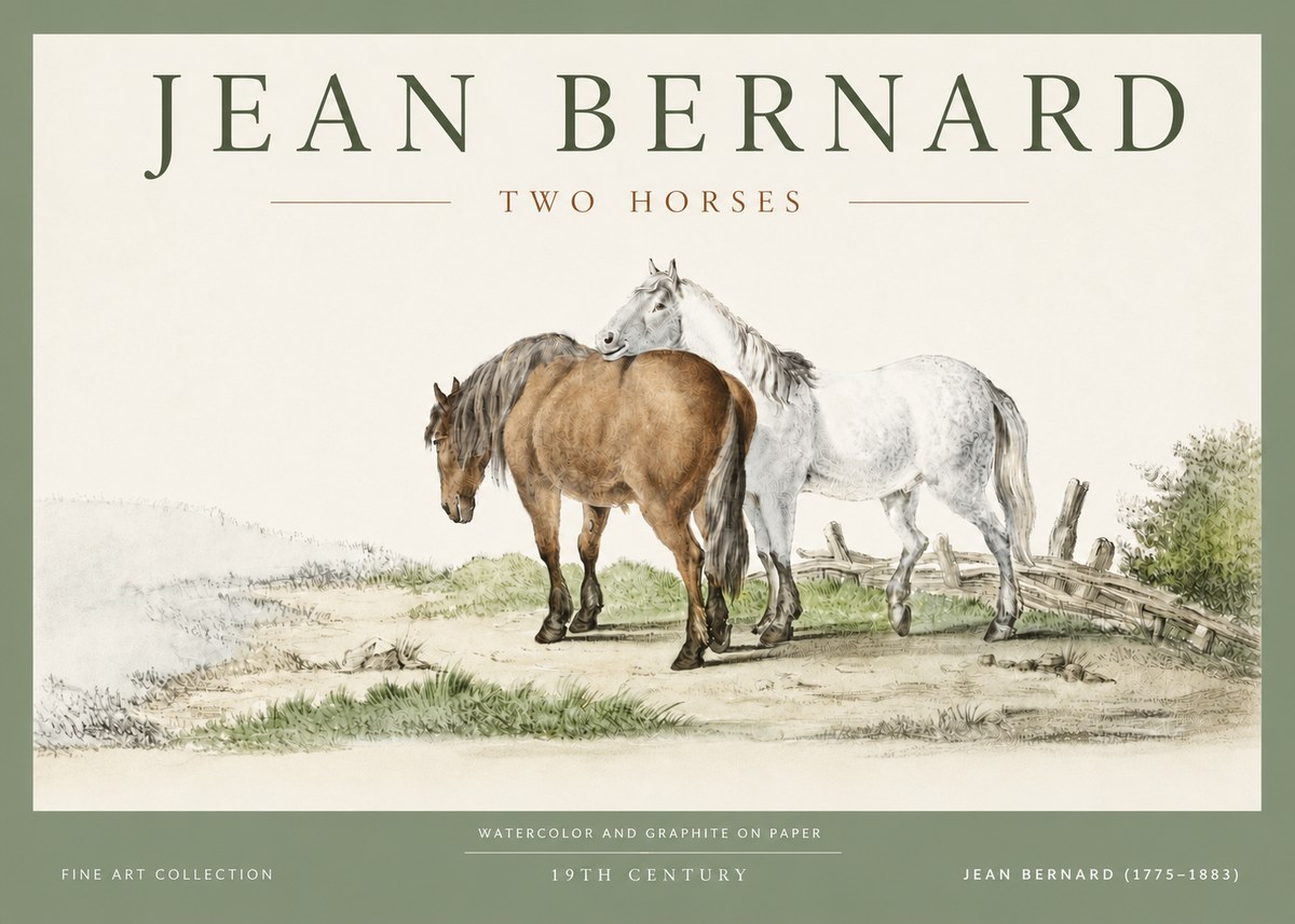 Jean Bernard Two Horses II No4 - Plakát