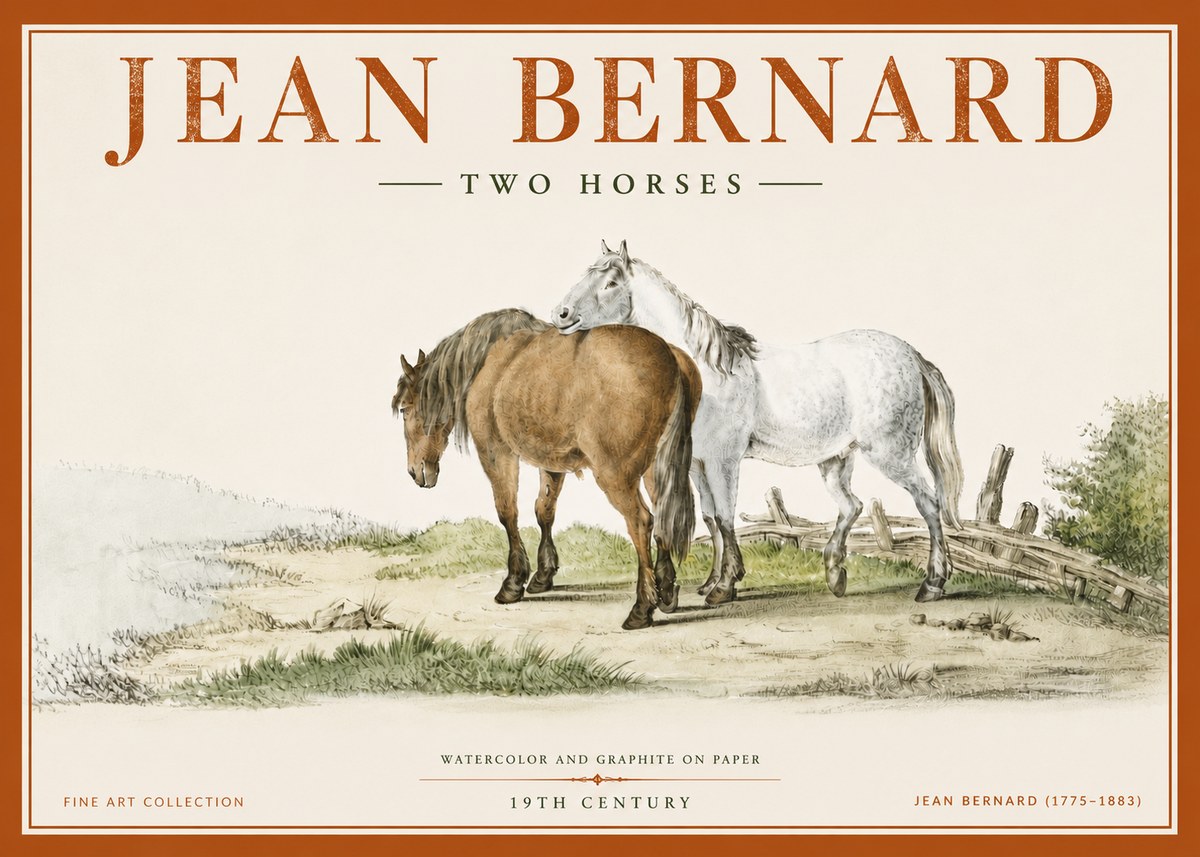 Jean Bernard Two Horses II No5 - Plakát