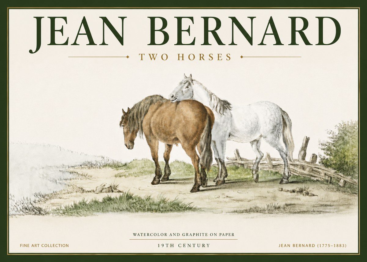 Jean Bernard Two Horses II No6 - Plakát