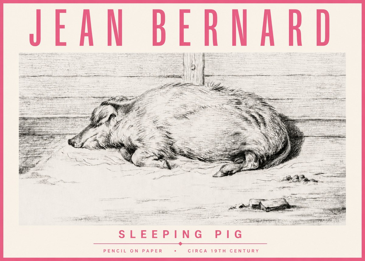 Jean Bernard Sleeping Pig I No4 - Plakát