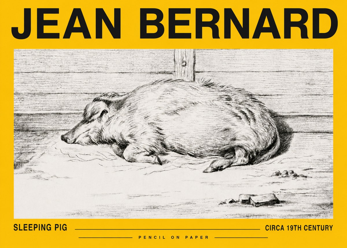 Jean Bernard Sleeping Pig I No5 - Plakát