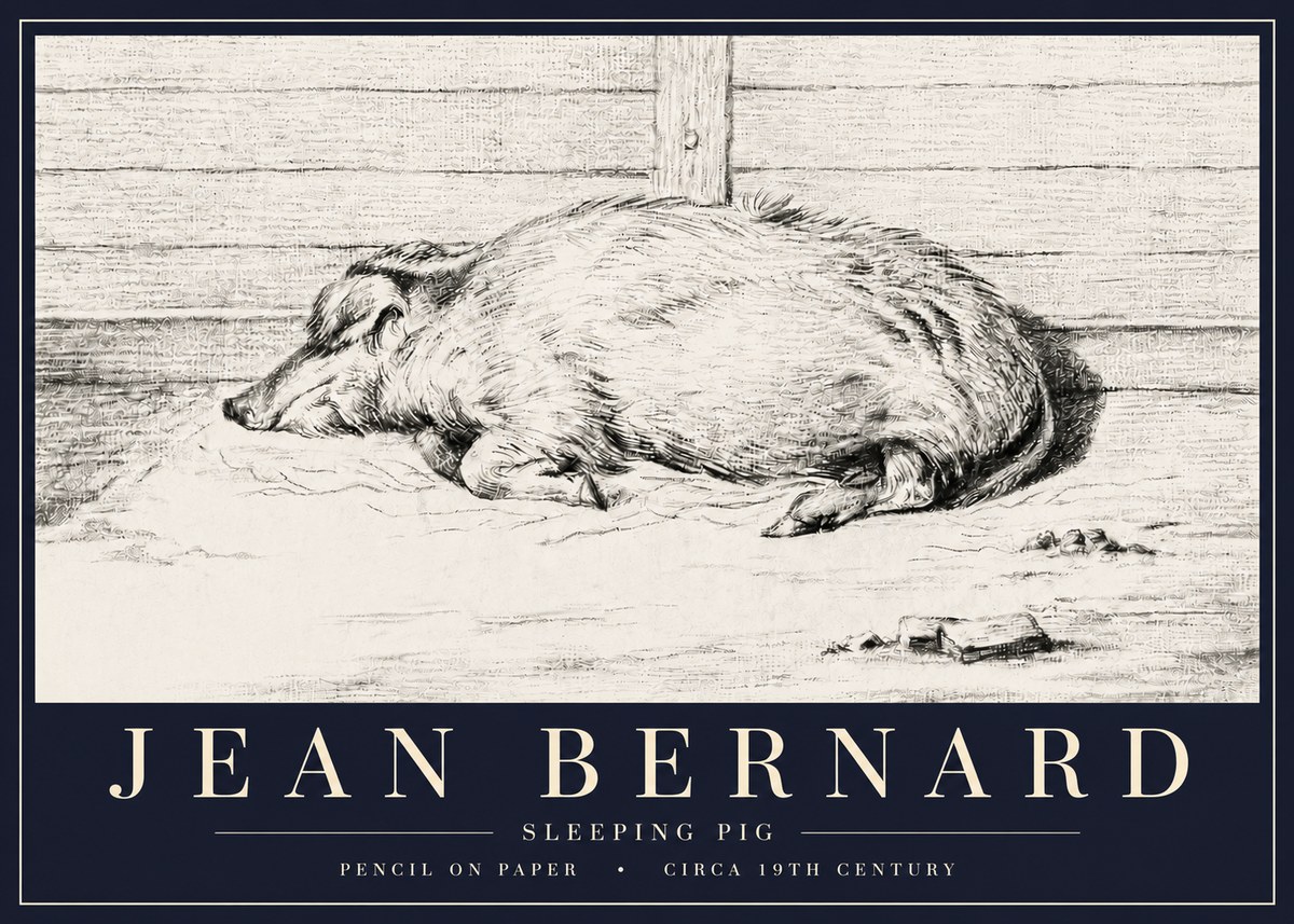 Jean Bernard Sleeping Pig I No6 - Plakát