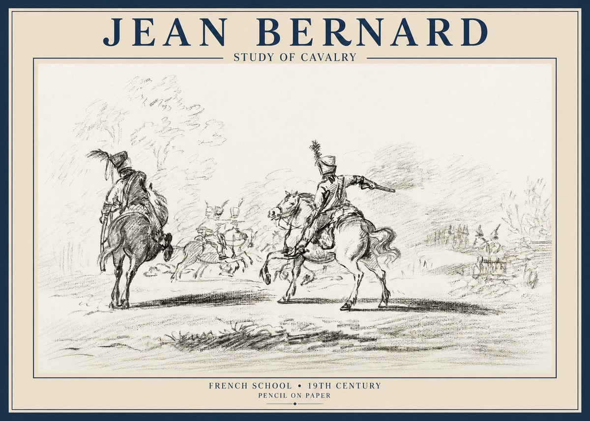 Jean Bernard Study of Cavalry No1 - Plakát