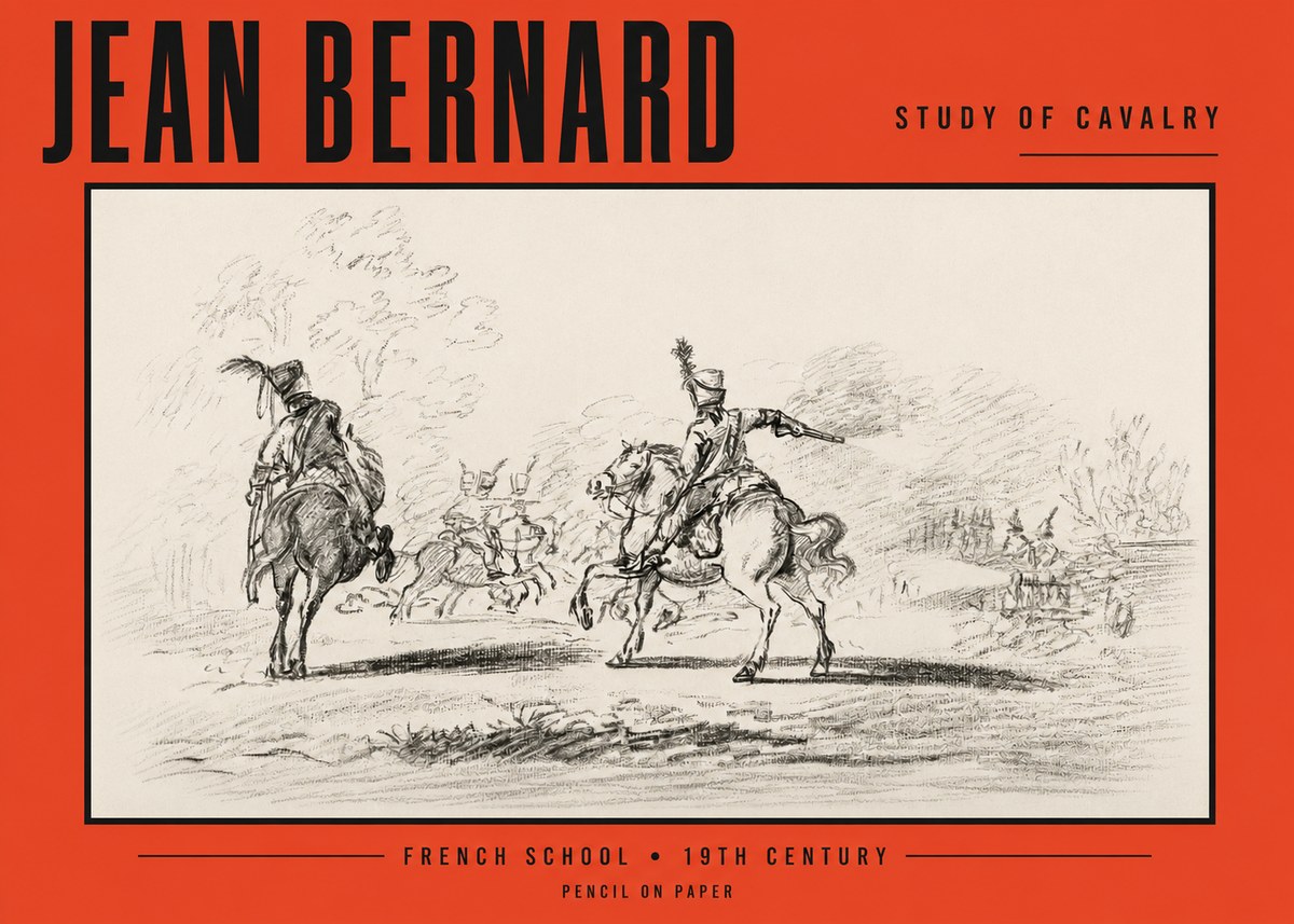Jean Bernard Study of Cavalry No2 - Plakát