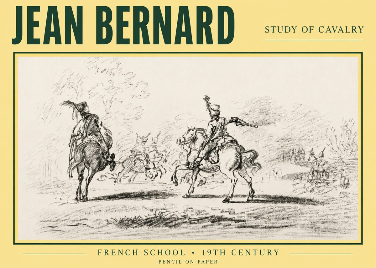 Jean Bernard Study of Cavalry No3 - Plakát