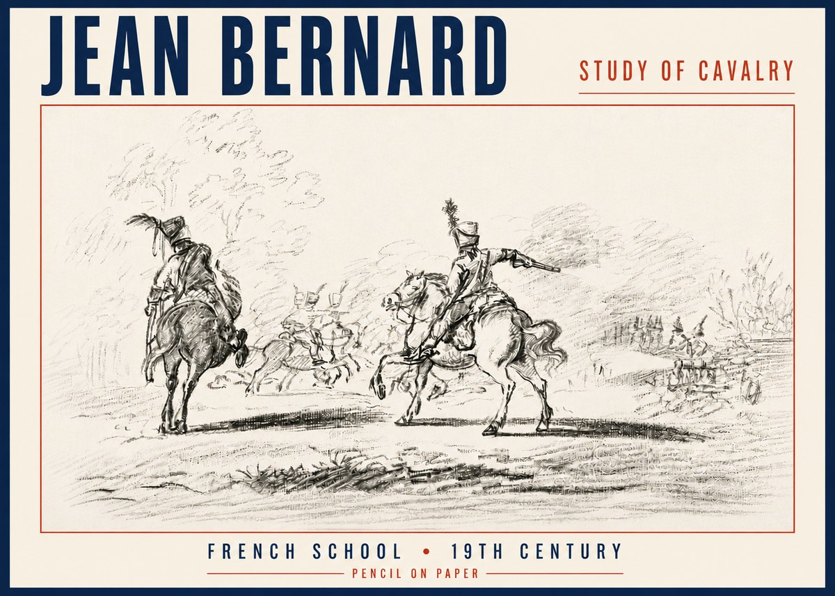 Jean Bernard Study of Cavalry No6 - Plakát